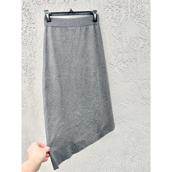 NWOT Banana Republic High Rise Elastic Waist Pull On Midi Skirt Gray Women's XXS - Picture 2 of 6